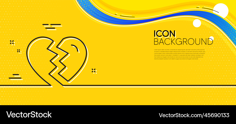 Breakup Line Icon - Yellow Wave Vector Image