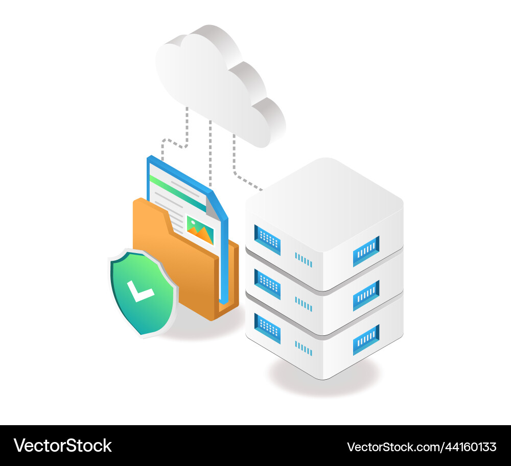 Cloud server data security Vector Image