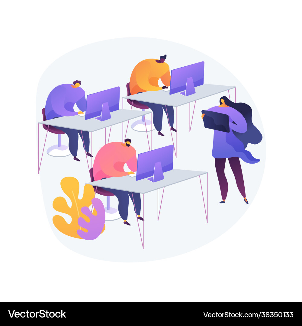 Computer lab abstract concept vector image