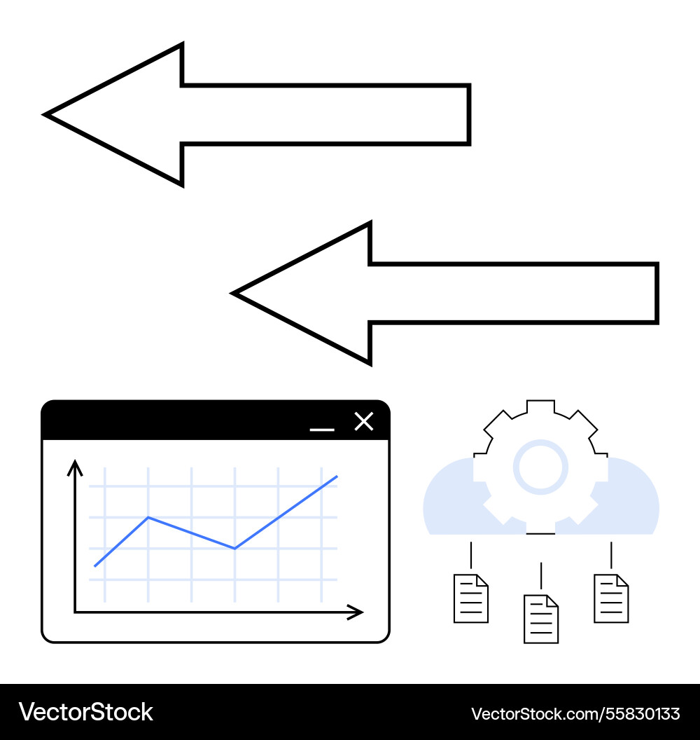 Data transfer and process automation Data transfer and process automation vector image
