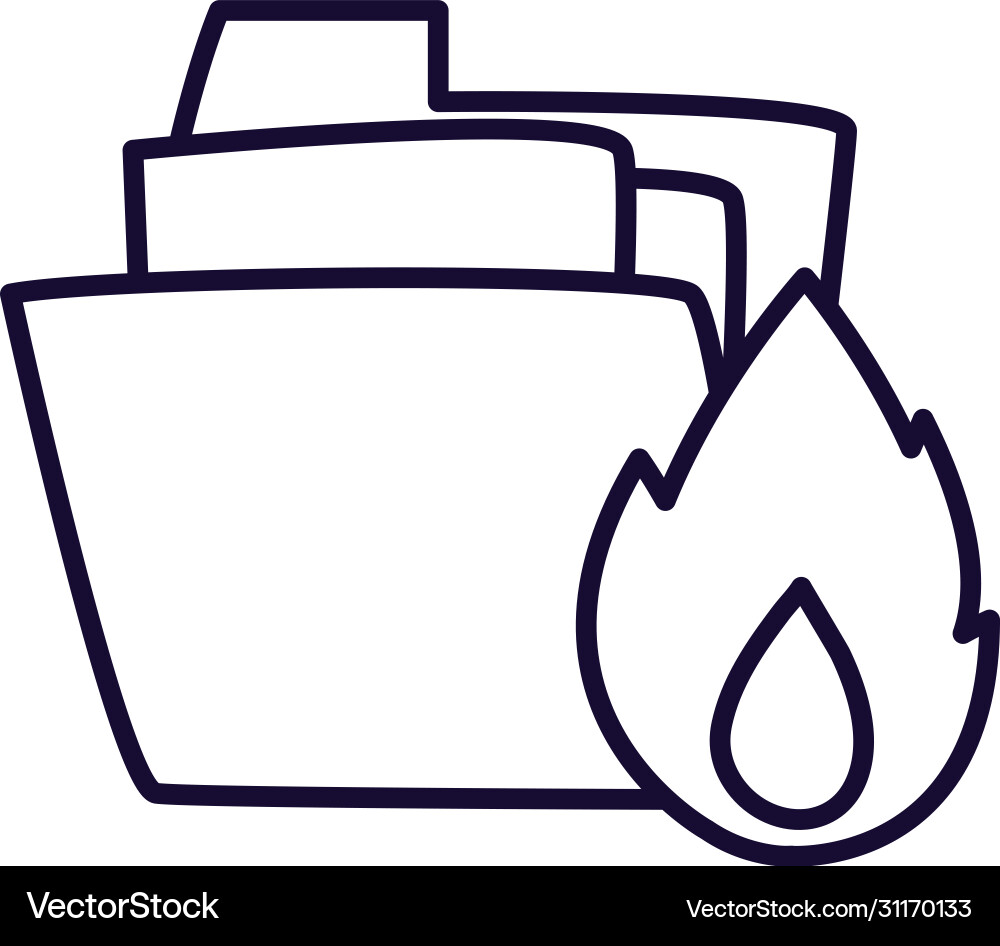 File and flame line style icon design File and flame line style icon design Vector Image