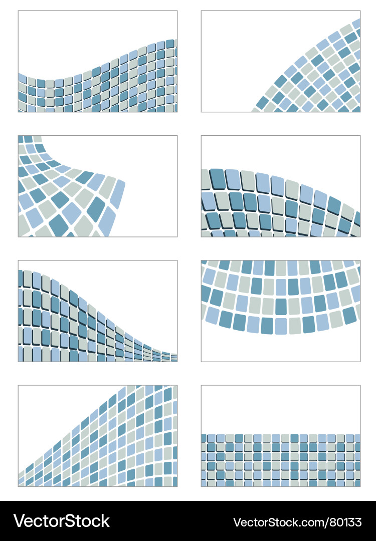 Geometric Square Card Set Vector Image