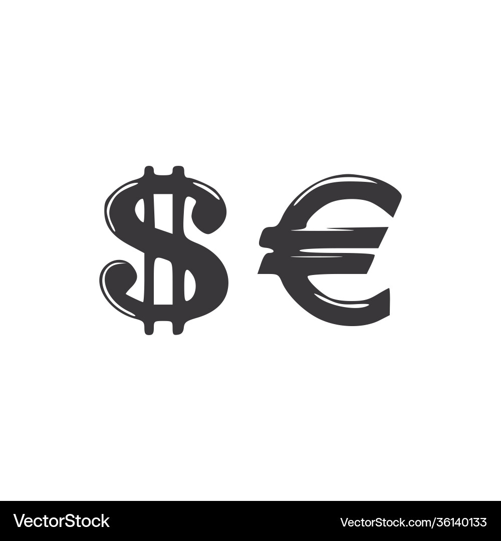 Icons dollar sign and euro Icons dollar sign and euro vector image