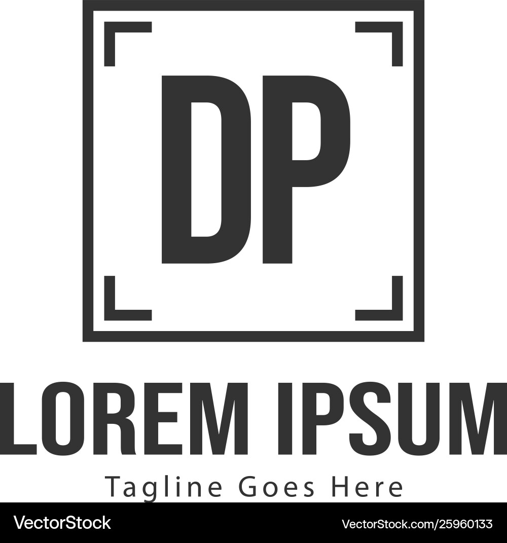 Initial dp logo template with modern frame Initial dp logo template with modern frame vector image