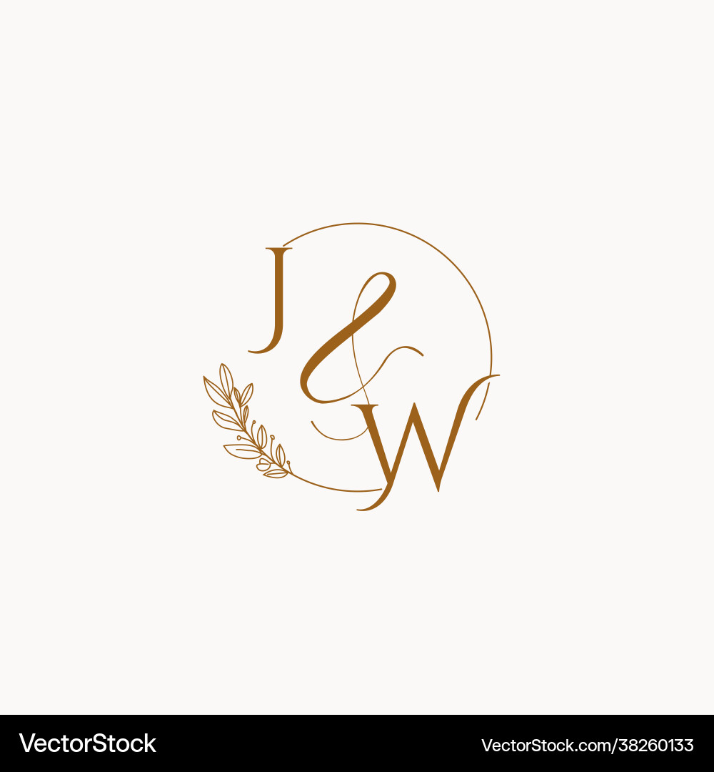 Jw initial wedding monogram logo Royalty Free Vector Image