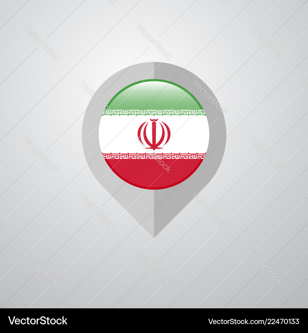 Karten-Navigationszeiger mit iran flag design Vektorbild