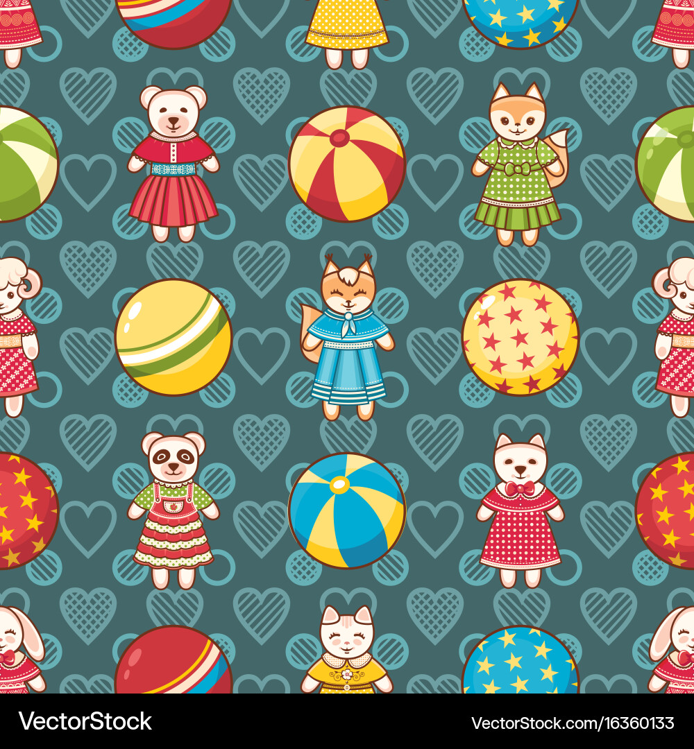 Kid toy seamless pattern design element vector image