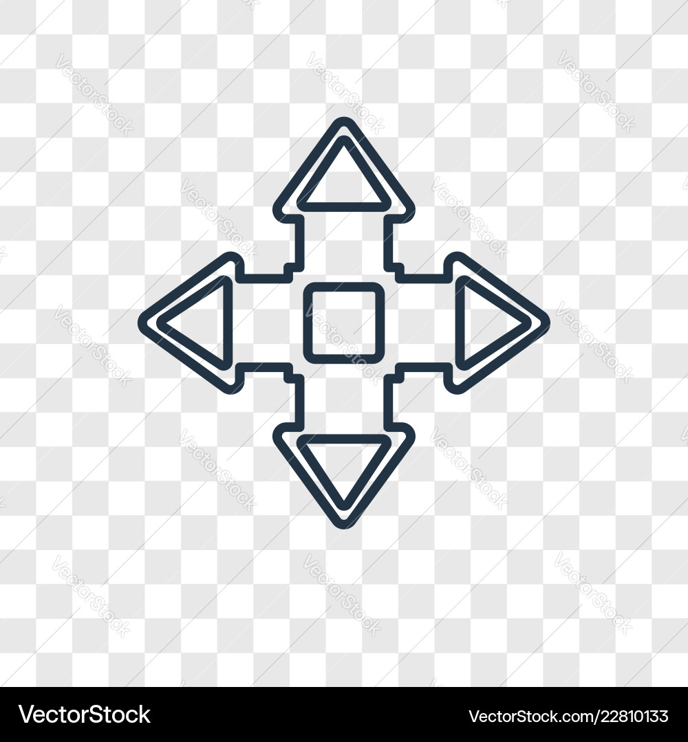 Move concept linear icon isolated on transparent vector image