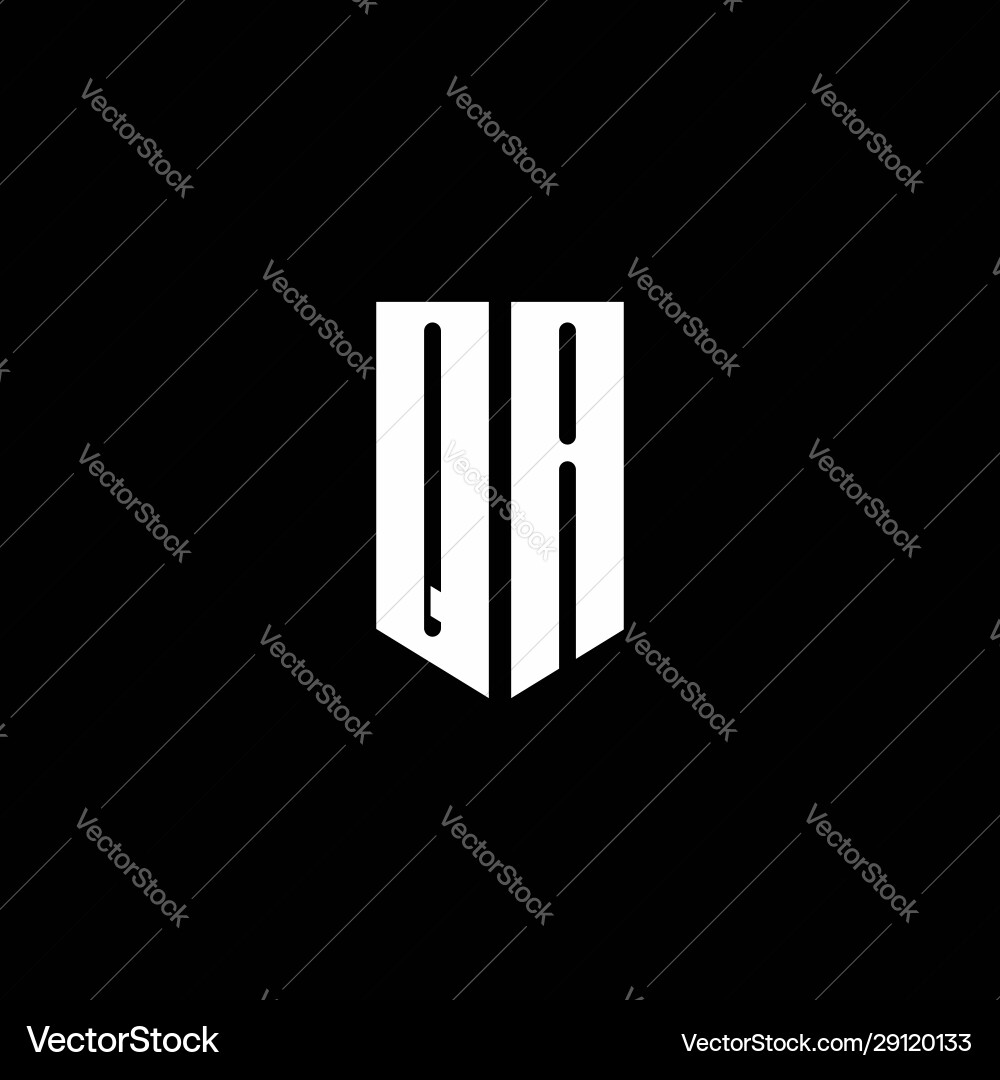 Qa logo monogram with emblem style isolated Vector Image
