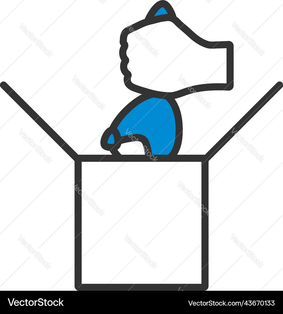 Rabbit in magic box icon Vector Image