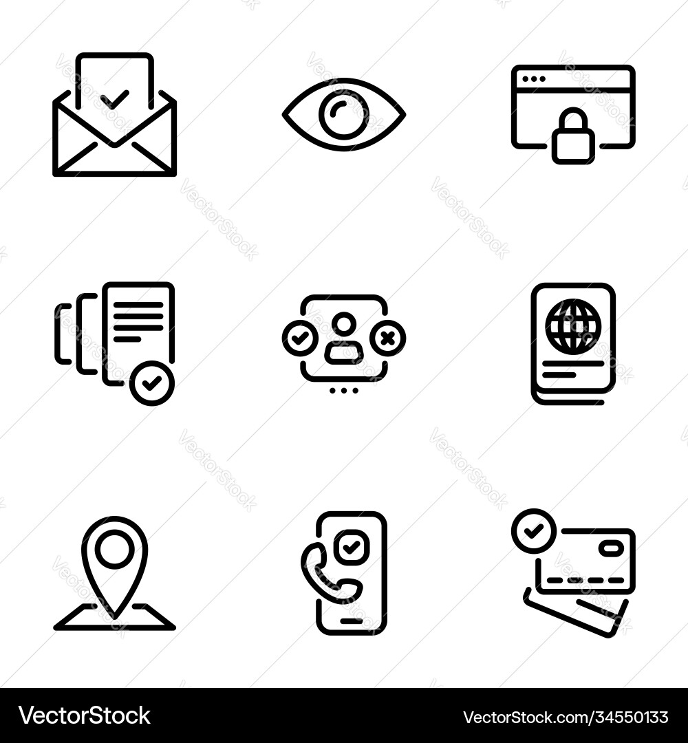 Set icons on a theme verification Set icons on a theme verification Vector Image