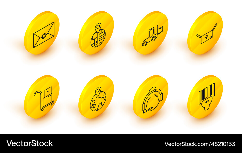 Set line scanner scanning bar code support Set line scanner scanning bar code support vector image