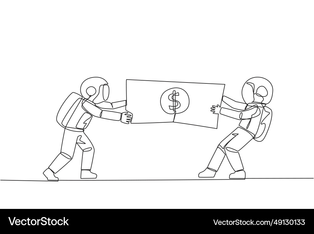 Single continuous line drawing two angry Vector Image