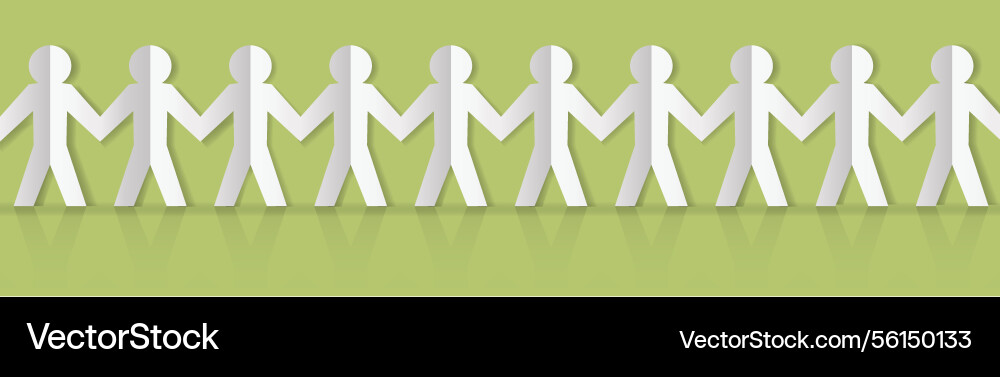 White paper people over and green background Vector Image