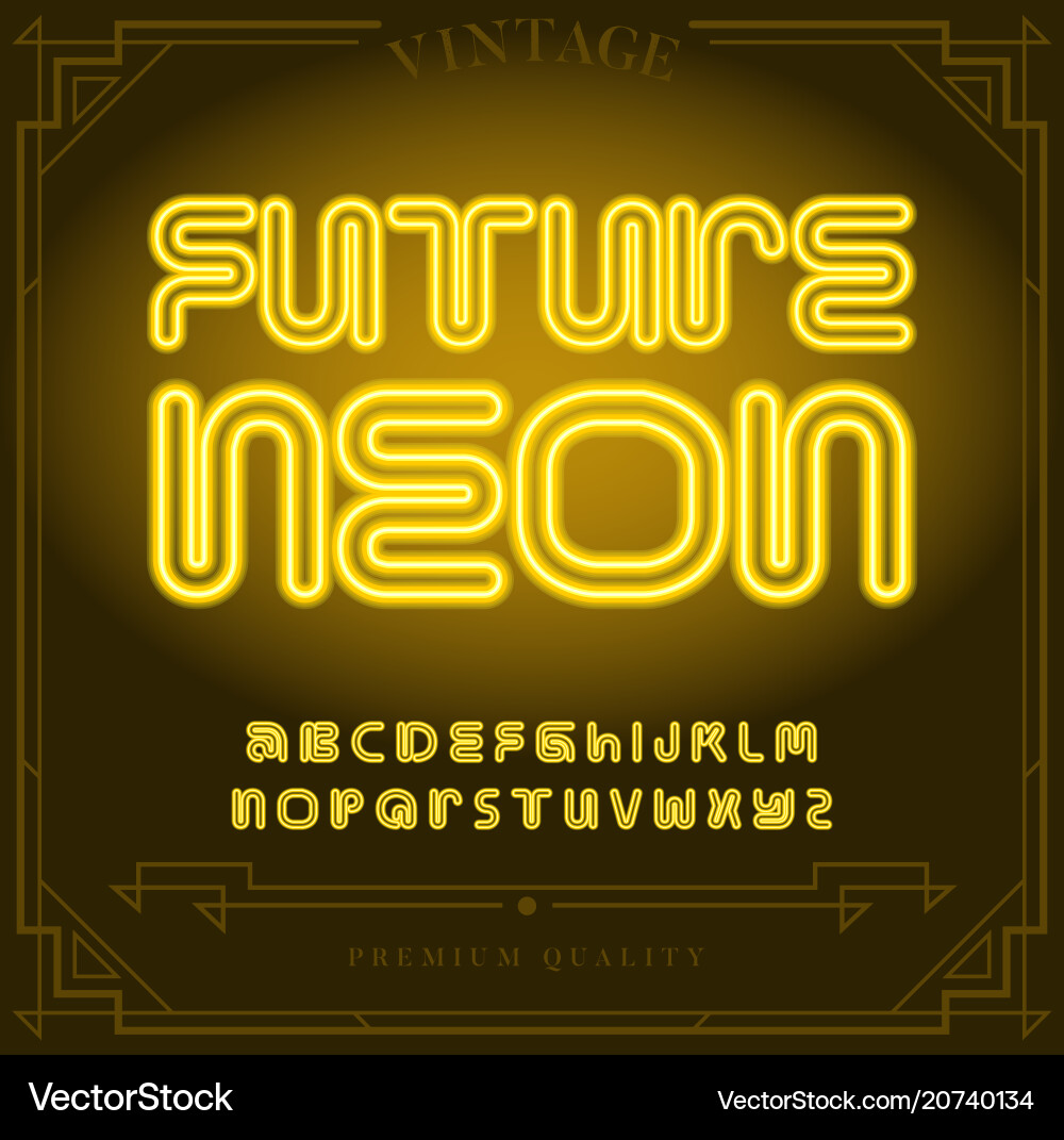 131 neon font b vector image