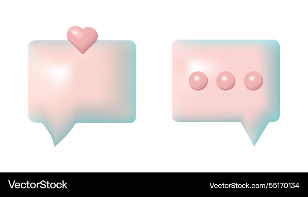 3d speech bubbles different shapes message icon Vector Image