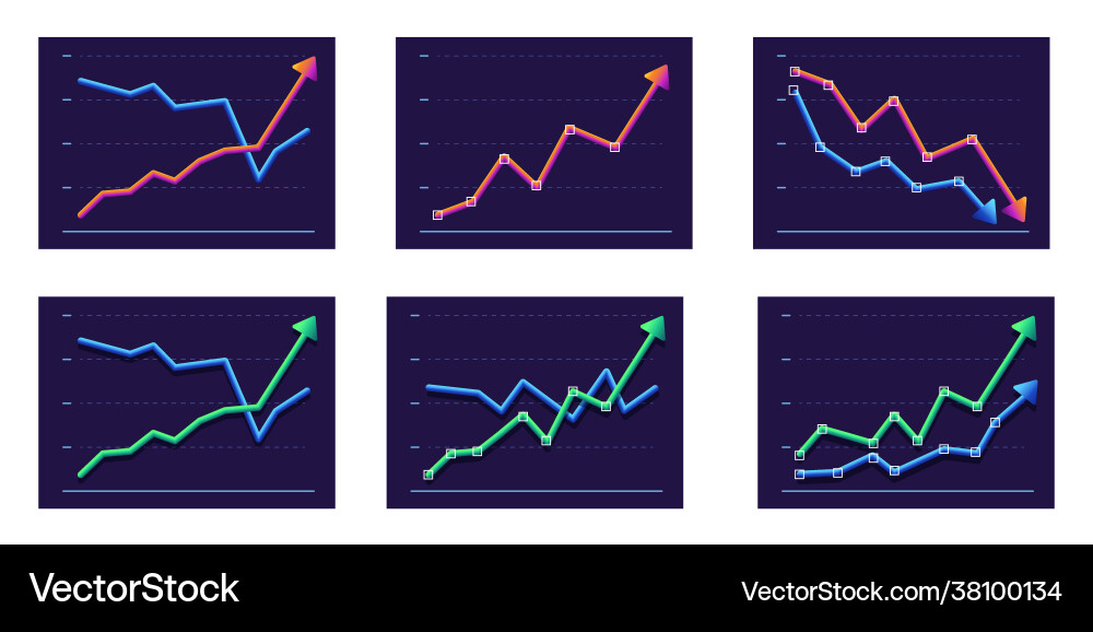 Abstract chart with two arrows moving up and down Abstract chart with two arrows moving up and down Vector Image