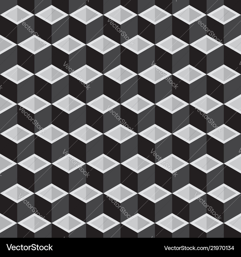 Black and cubes pattern seamless background vector image