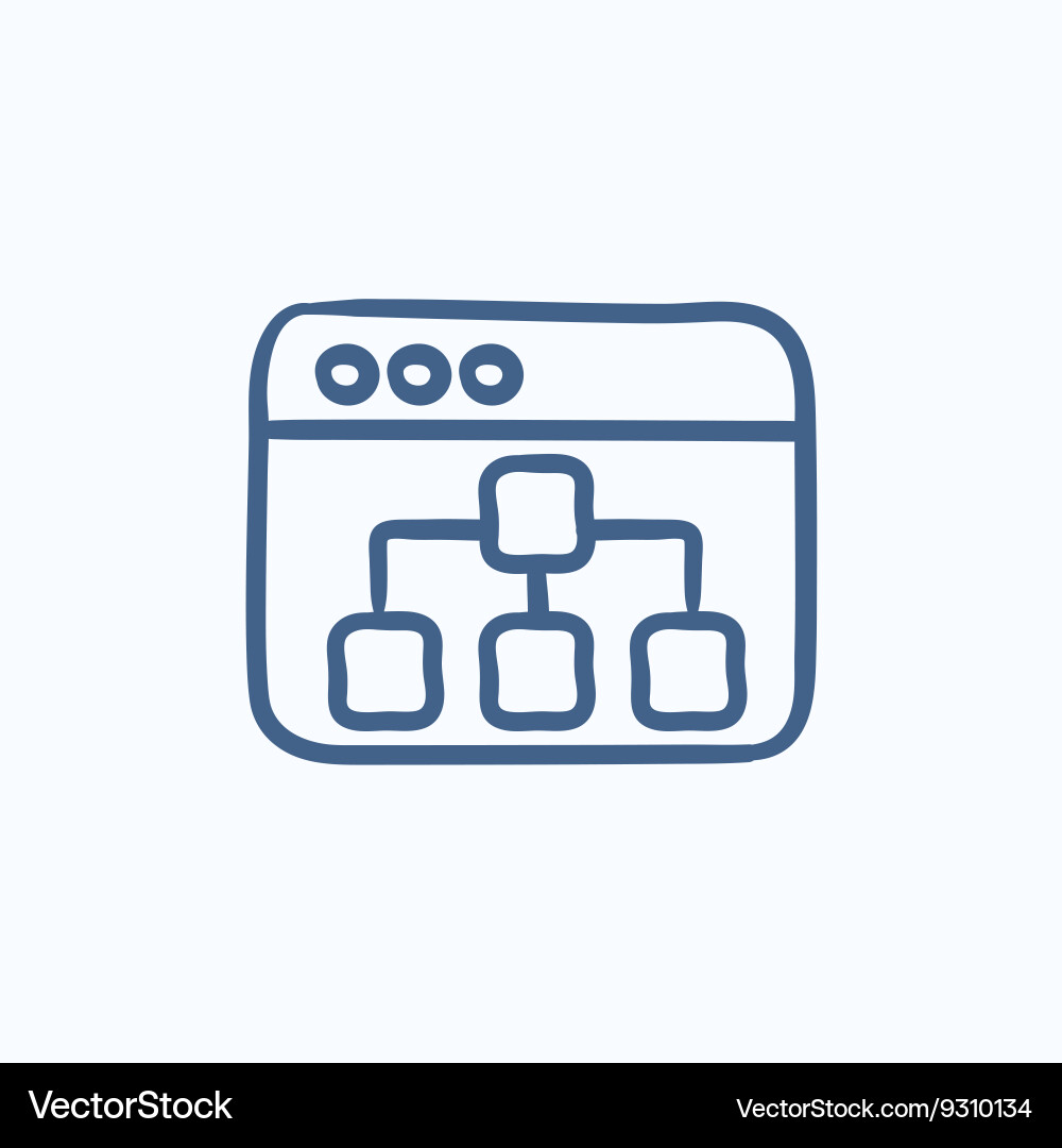 Browser window with folders sketch icon vector image