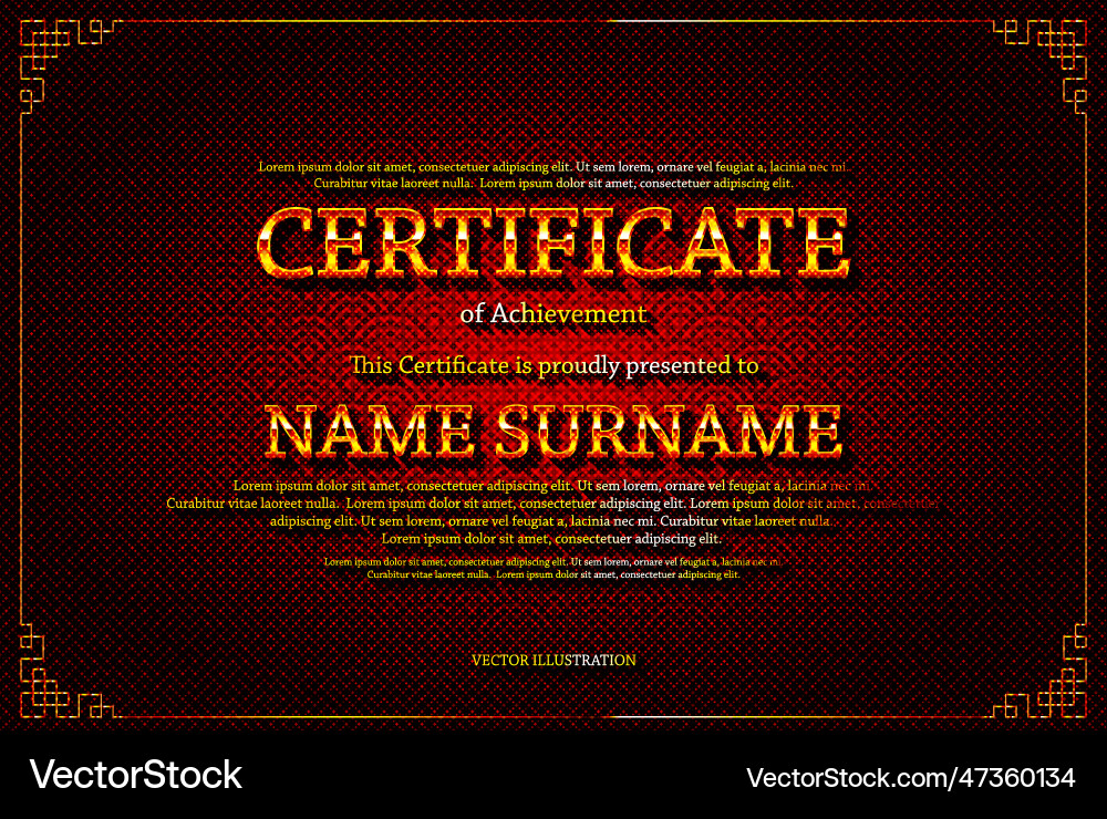 Certificate template and element Vector Image