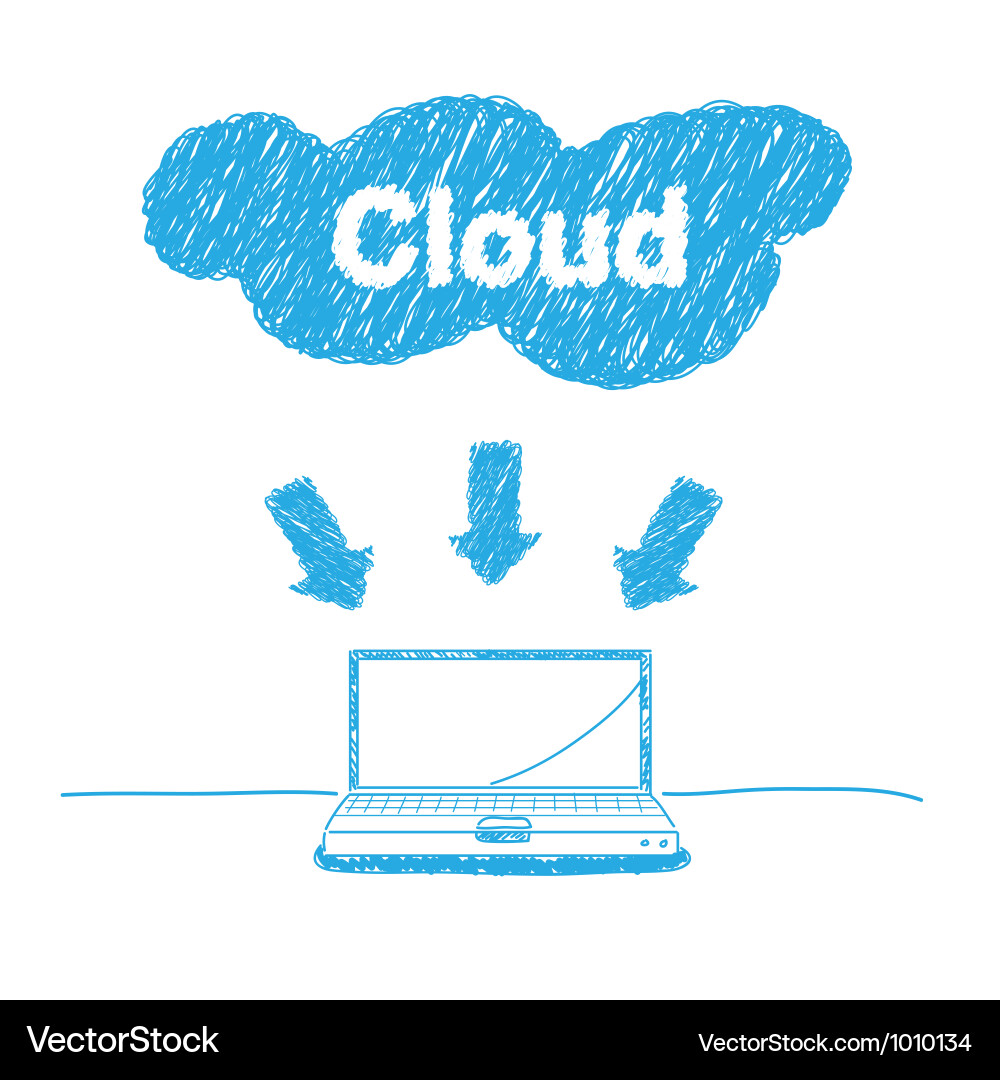 Cloud Computing Sketch vector image