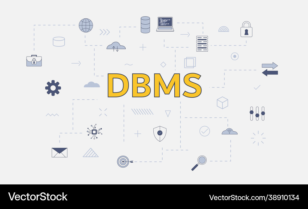 Dbms database management system concept with icon Dbms database management system concept with icon vector image