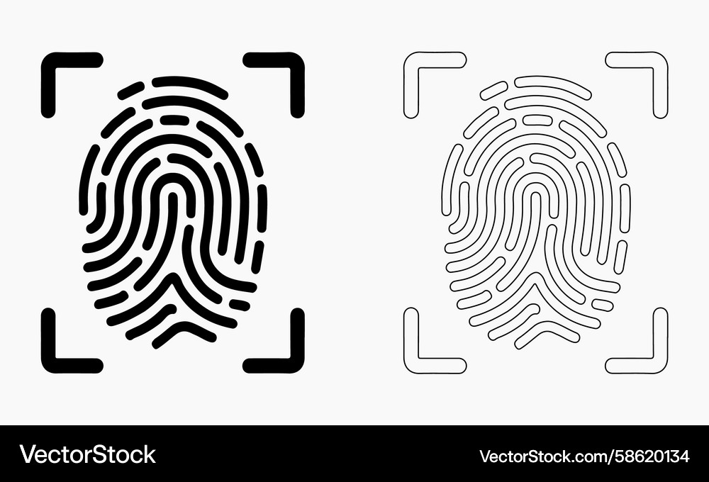 Fingerprint scan showcasing security Vector Image