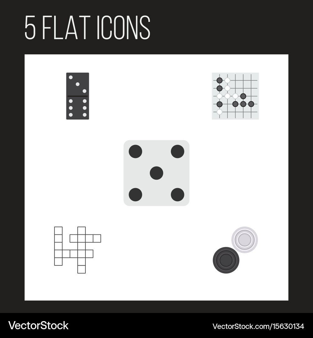 Flat icon play set of bones game gomoku chequer vector image