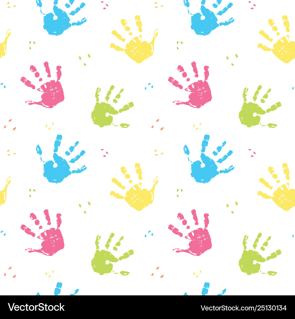 Handprint Pattern - Colorful Splash vector image