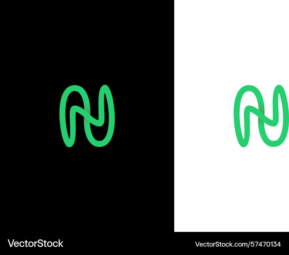 Letter n initial with simple line concept Letter n initial with simple line concept Vector Image