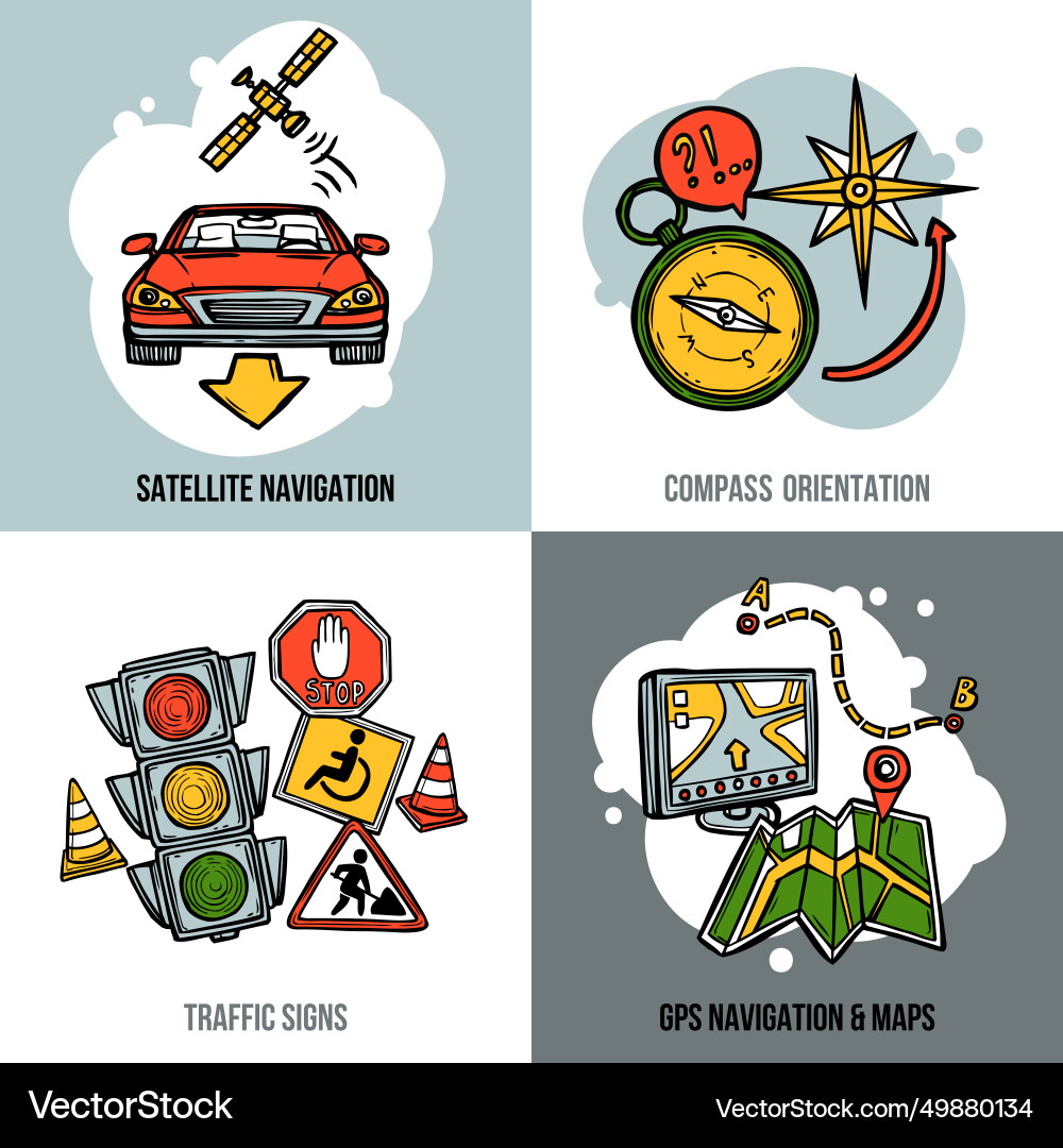 Navigation concept set Navigation concept set vector image