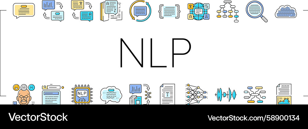 NLP Icon Set - Artificial Intelligence Vector Image