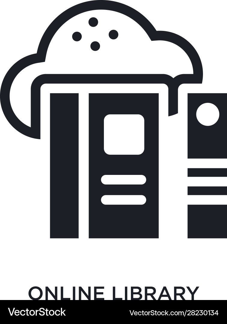 Online library isolated icon simple element from Vector Image