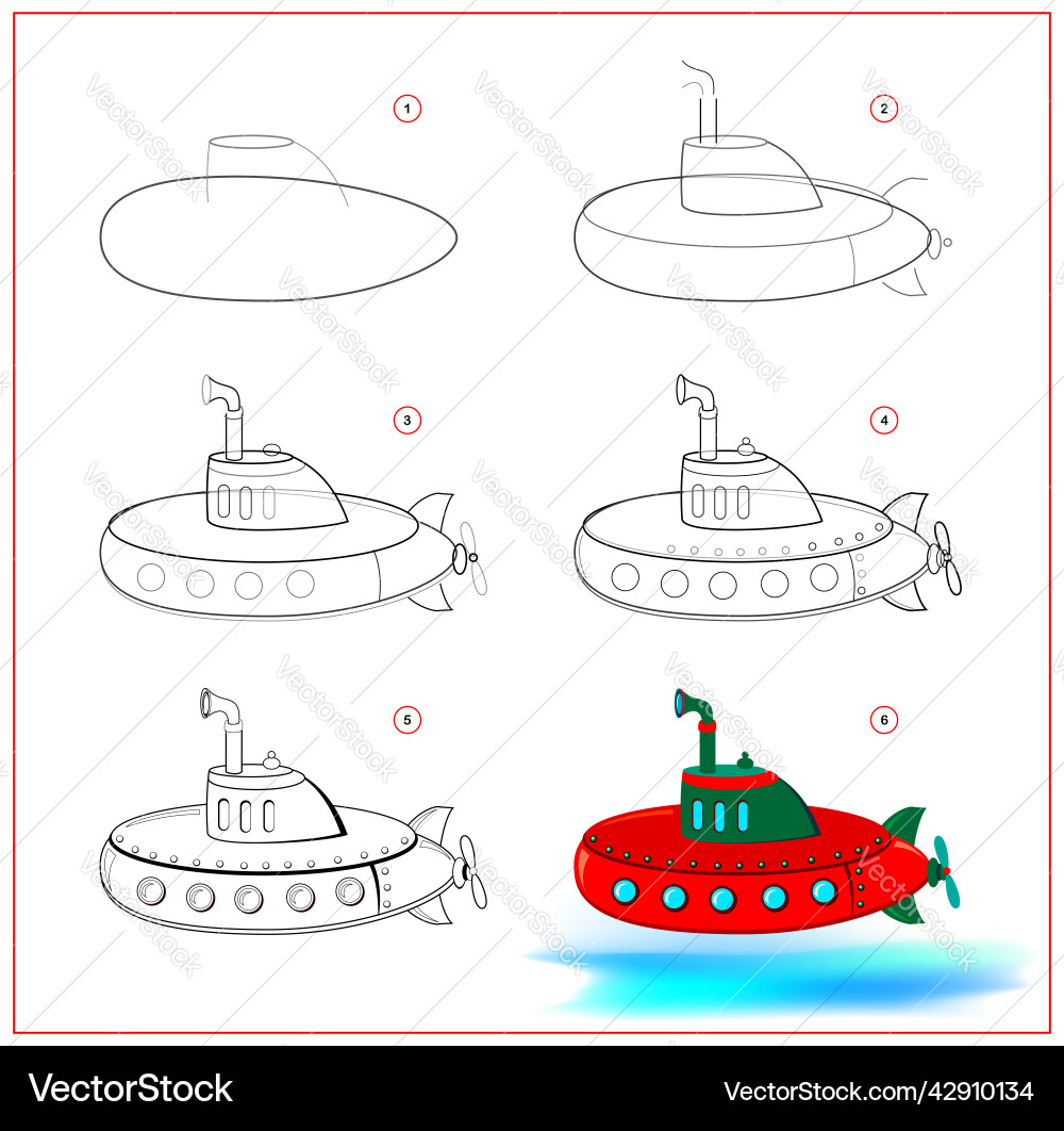 Page shows how to learn draw step by toy Page shows how to learn draw step by toy vector image