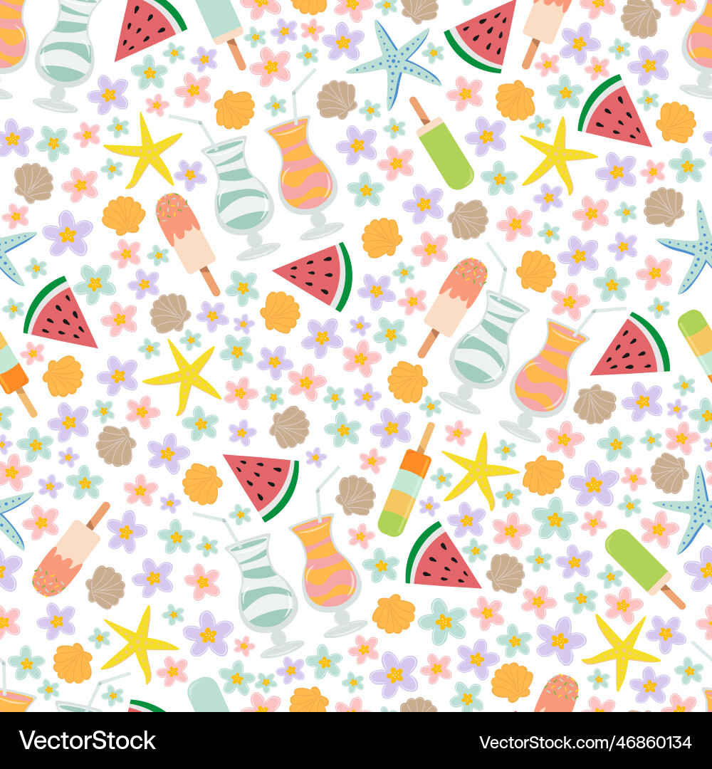 Seamless pattern with summer elements Seamless pattern with summer elements vector image