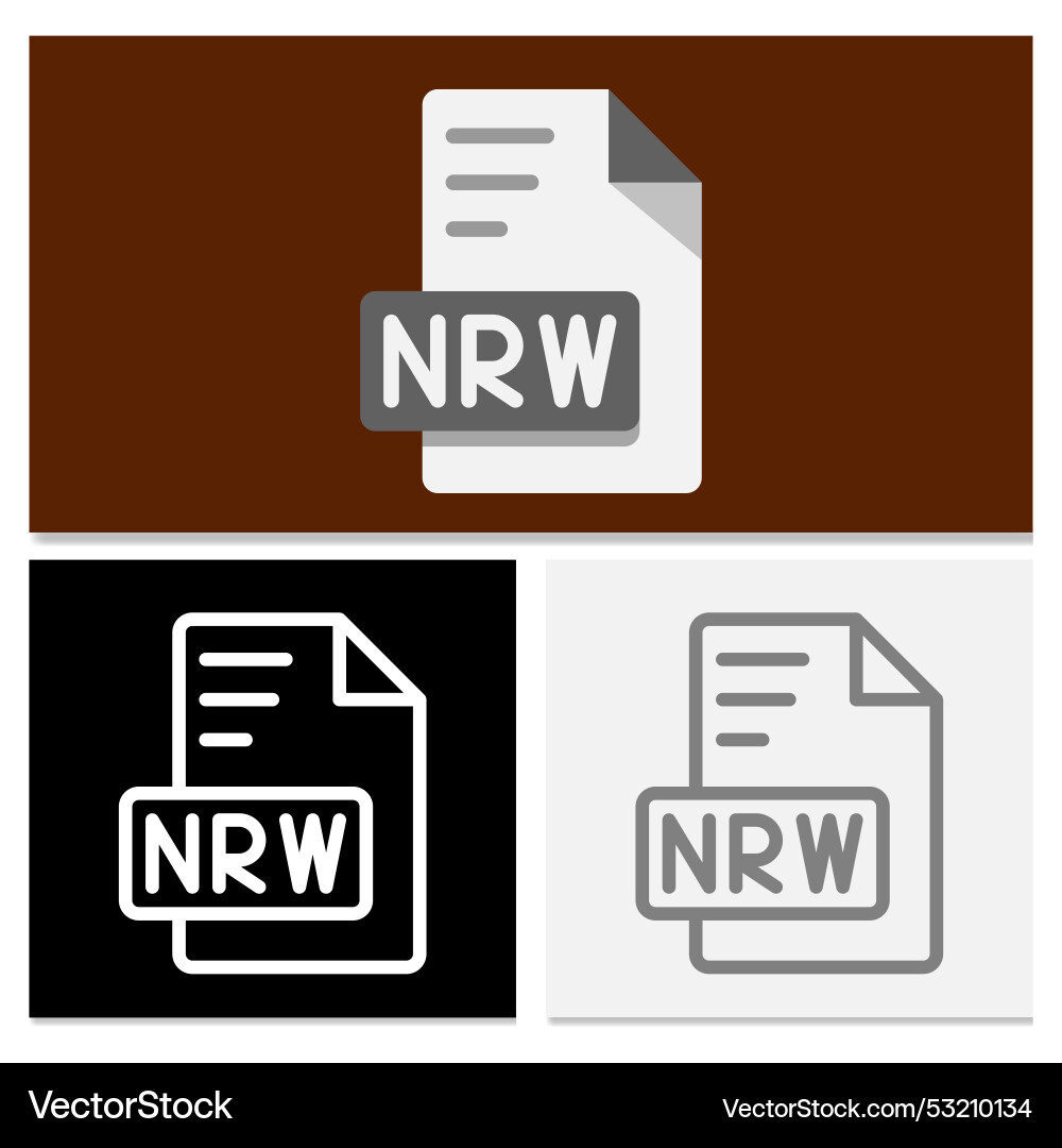 Set nrw document file format comprehensive Set nrw document file format comprehensive vector image