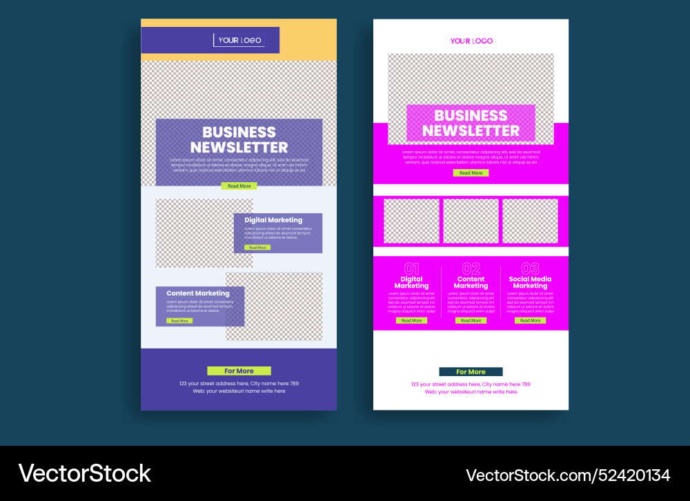 Set of email newsletter template for web page ui Vector Image