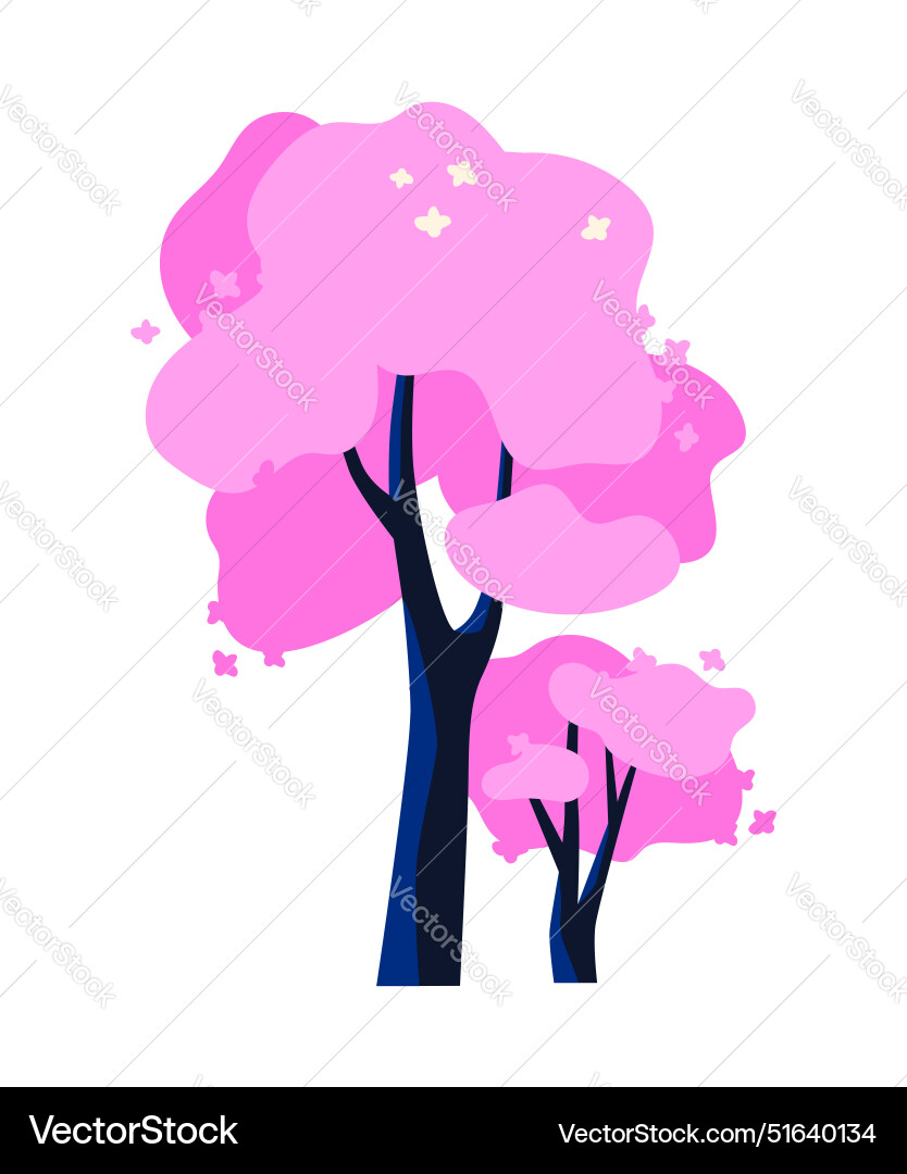Spring trees - modern flat design style single Spring trees - modern flat design style single vector image