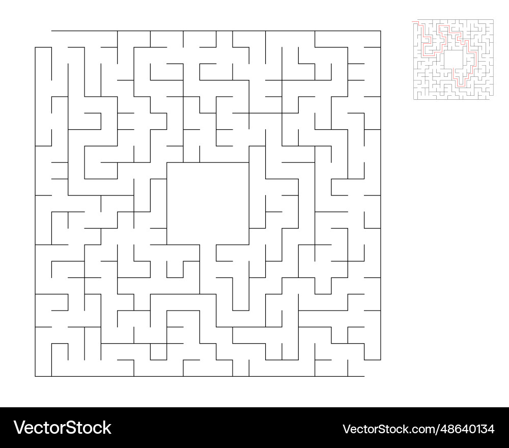 Square maze logic game with labyrinths Square maze logic game with labyrinths Vector Image