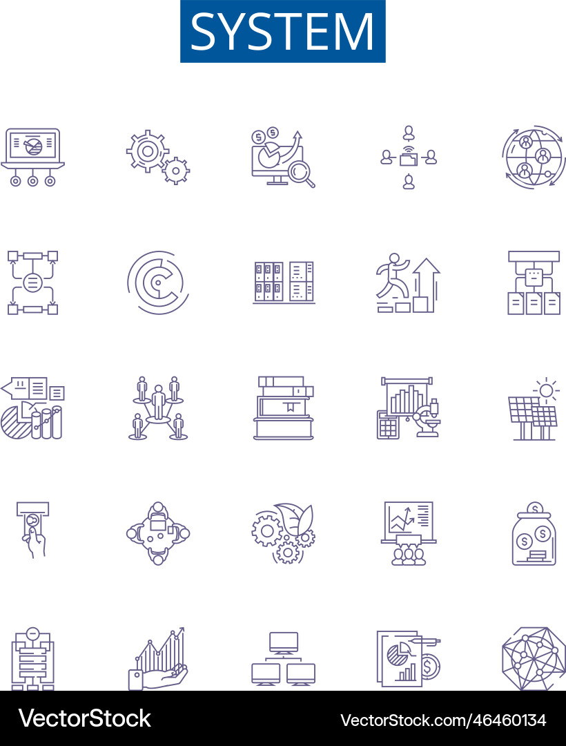 System line icons signs set design collection System line icons signs set design collection vector image