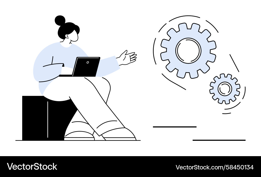 Teamwork & Process Optimization Vector Image
