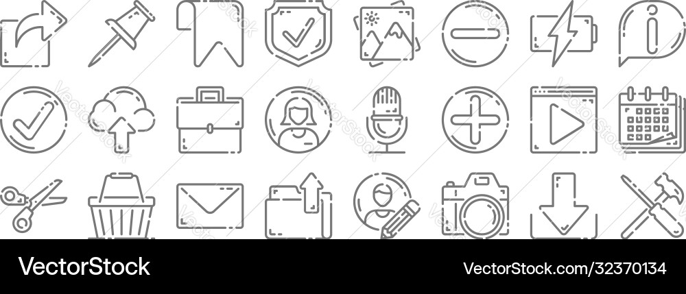 User interface line icons linear set quality User interface line icons linear set quality vector image