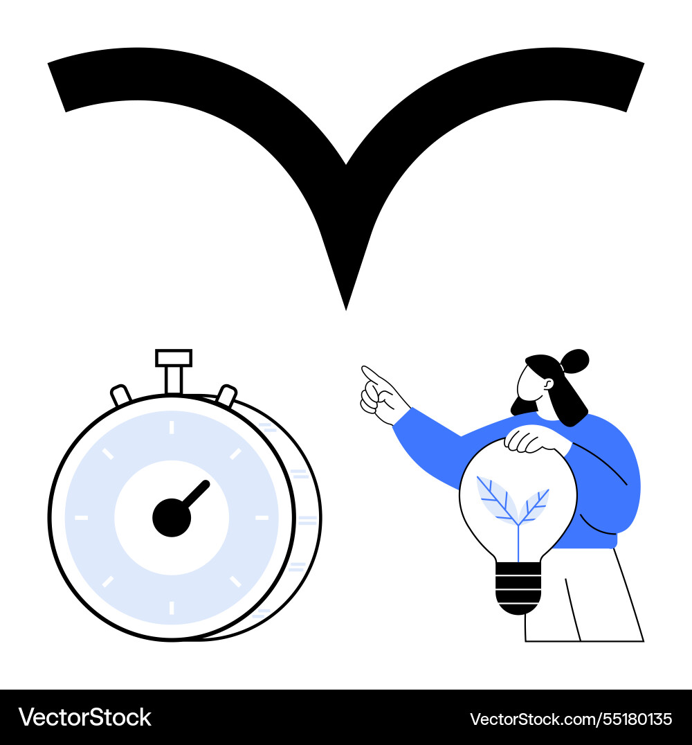 Abstract representation of time management vector image