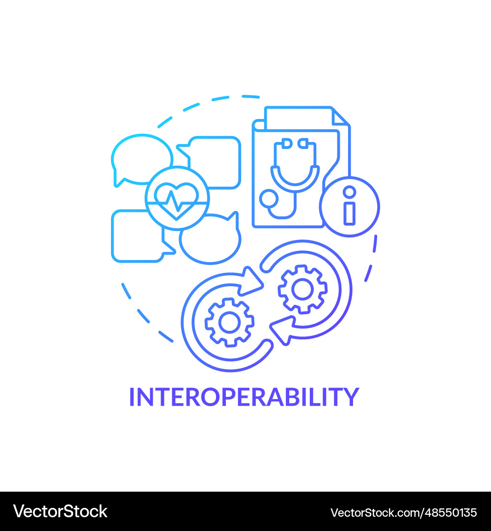 Blue linear gradient icon interoperability concept Blue linear gradient icon interoperability concept Vector Image