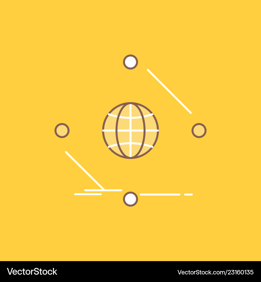 Complex global internet net web flat line filled Complex global internet net web flat line filled vector image