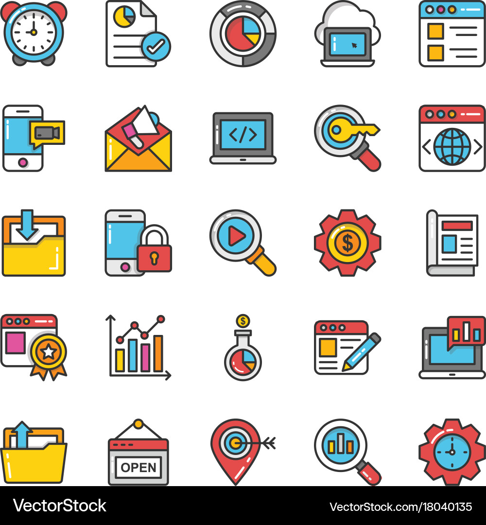 Digitale und Internet-Marketing-Symbole Set 6 Digitale und Internet-Marketing-Symbole Set 6 vektorbild