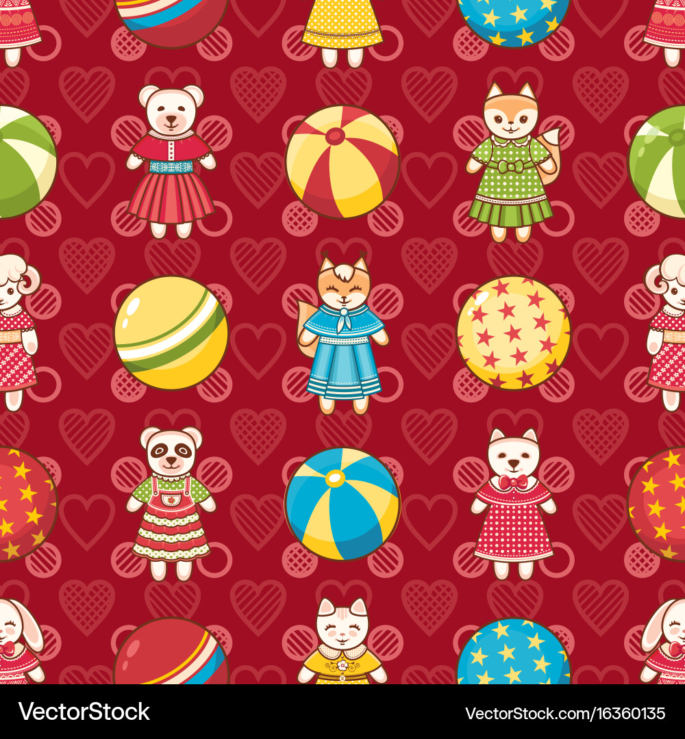 Kid toy seamless pattern design element vector image