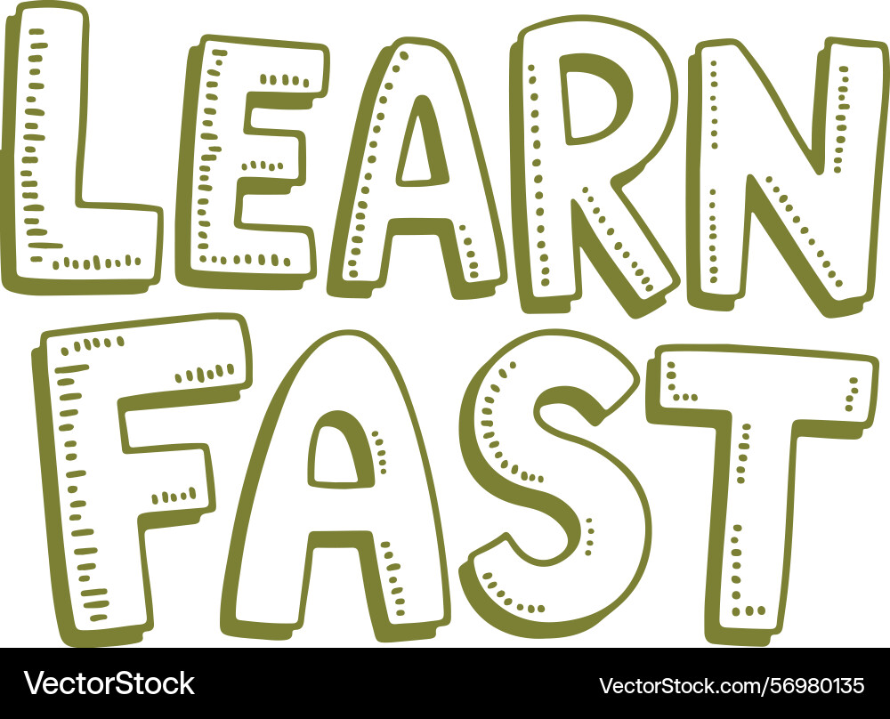 Learn fast bold letters design Vector Image