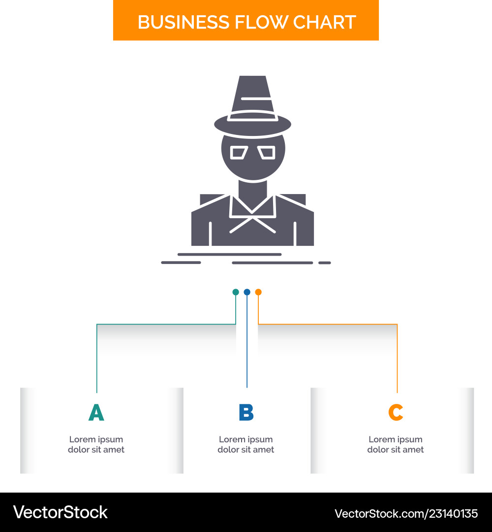 Secret Agent Flow Chart Vector Image