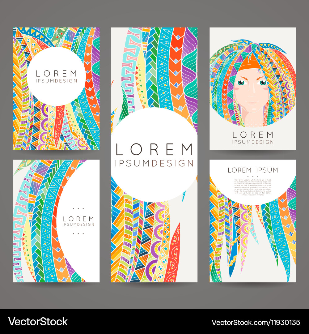 Set of design templates brochures in random vector image